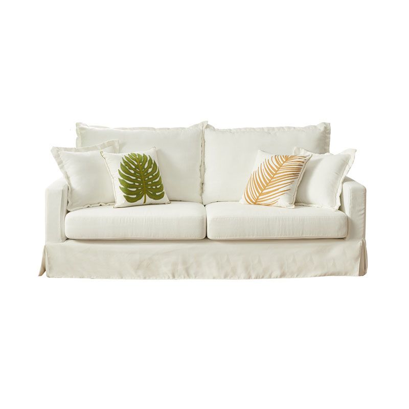 39.37 "H Hedendaagse katoenen blend vierkante arm loveseat met 2 kussens