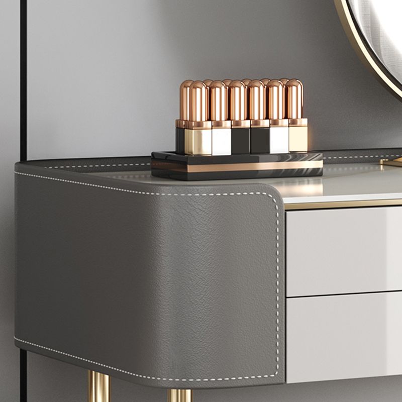 Bedroom Make-up Vanity Luxurious 2-Drawer Vanity Desk with Stool Clearhalo 'Bedroom Furniture' 'furn' 'furn_makeup_vanities' 'Furniture' 'Makeup Vanities' 'makeup_vanities' 1200x1200_5c658a4c-efb7-4c36-8606-e1e65a746637