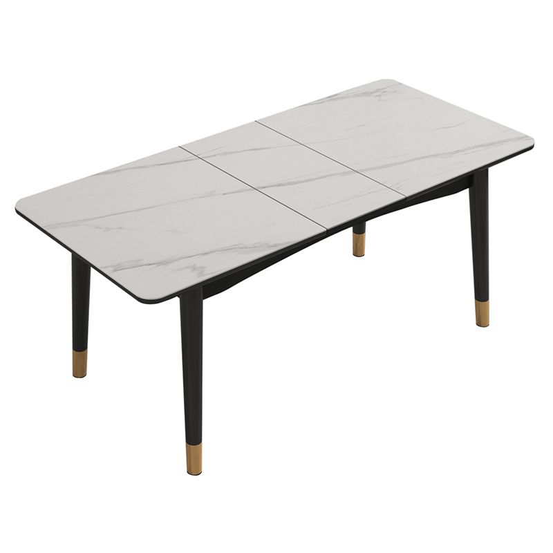 Extendable Sintered Stone Dining Table in White Modern Table with 4 Legs for Restaurant Clearhalo ' dining_table' 'Dining Tables & Seating' 'Dining Tables' 'furn' 'furn_dining_table' 'Furniture' 'furniture_dining_table' 'Kitchen & Dining Furniture' 'kitchen&dining_furn' 'kitchen' 'kitchen_dining_table' 1200x1200_5c662c41-a775-4894-a51e-f20db988dcfb