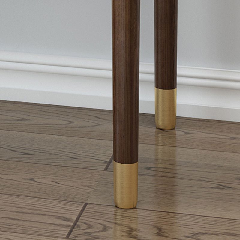 Specchio e 2 cassetti per trucco vanità tradizionale set di sgabelli da toeletta marrone