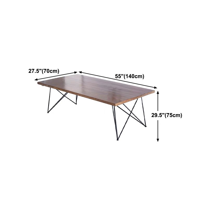 Rectangle Industrial Style Dining Table Wood Fixed Table with Solid Wood Clearhalo ' dining_table' 'Dining Tables & Seating' 'Dining Tables' 'furn' 'furn_dining_table' 'Furniture' 'furniture_dining_table' 'Kitchen & Dining Furniture' 'kitchen&dining_furn' 'kitchen' 'kitchen_dining_table' 1200x1200_5c68b57f-e78f-4ca9-b02f-795e32134207