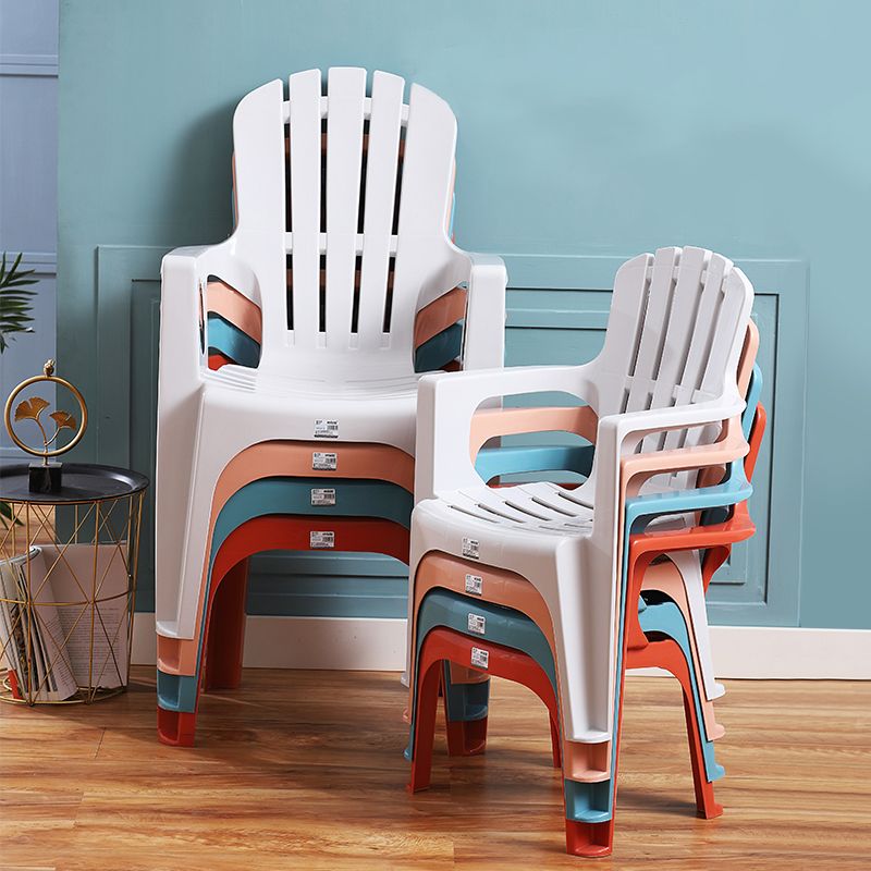 Minimalist Style Dining Arm Chairs Plastic Slat Back Stacking Side Chair for Home Use Clearhalo ' kitchen&dining_furn' 'Dining Chairs' 'Dining Tables & Seating' 'dining_chair' 'furn' 'furn_dining_chair' 'Furniture' 'furniture_dining_chair' 'Kitchen & Dining Furniture' 'kitchen' 1200x1200_5c690b64-e830-4f3b-98cb-0385f3d45c64
