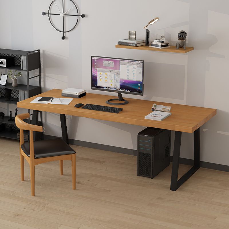Industrial Style Home Office Desk Rectangle Solid Wood Writing Desk Clearhalo 'furn' 'furn_office_desk' 'Furniture' 'furniture_office_desk' 'Office Desks' 'Office Furniture' 'office_desk' 1200x1200_5c698396-3f34-47fe-96c6-472fa0171493