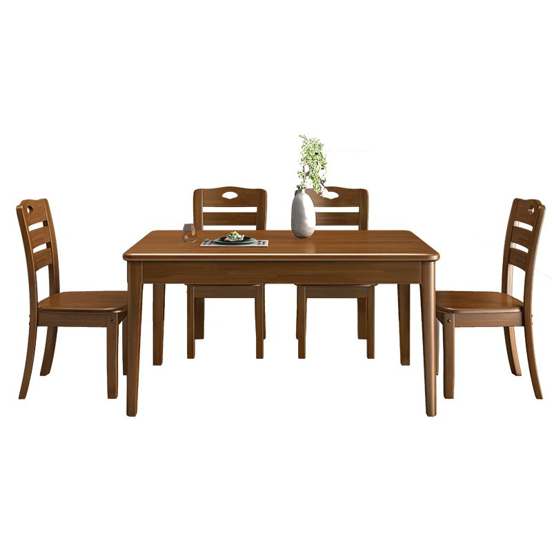 Minimalist Dining Room Set Rectangular Solid Wood Dining Table with Four-leg Clearhalo 'Dining Room Sets' 'Dining Tables & Seating' 'dining_room_set' 'furn' 'furn_dining_room_set' 'Furniture' 'furniture_dining_room_set' 'Kitchen & Dining Furniture' 'kitchen&dining_furn' 'kitchen' 1200x1200_5c6a97b4-d1b6-4ef1-a710-086e73ba3500