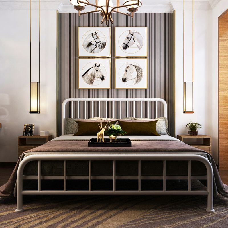 Modern Metal Headboard Bed Rectangular Open-Frame Bed with Metal Legs Clearhalo 'Bedroom Furniture' 'Beds' 'furn' 'furn_beds' 'Furniture' 1200x1200_5c6c6623-e6cb-426a-b496-92349e470f3c