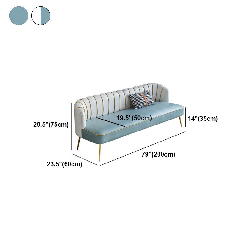 Faux Leather Modern Recessed Arm Sofa Standard Sofa with Sewn Pillow Back Clearhalo 'furn' 'furn_sofas' 'Furniture' 'furniture_sofas' 'Living Room Furniture' 'Sofa' 'sofas' 1200x1200_5c6d10e4-33ed-44b5-b259-b3d9ab74627a