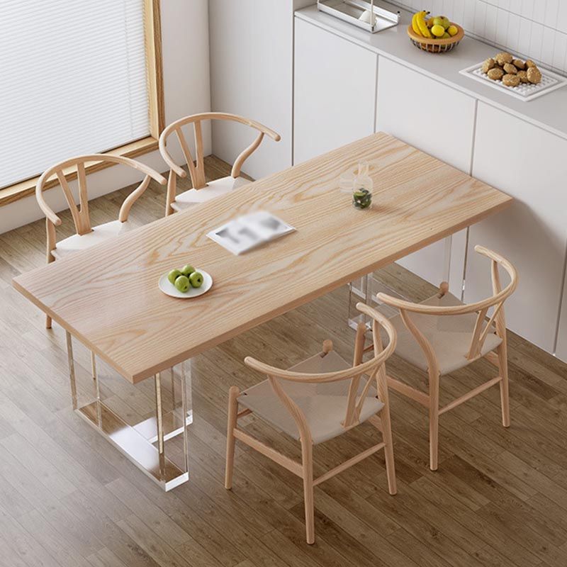 Moderner Rechteck Esstisch Massiv Holz Schlitten Basis fester Esstisch