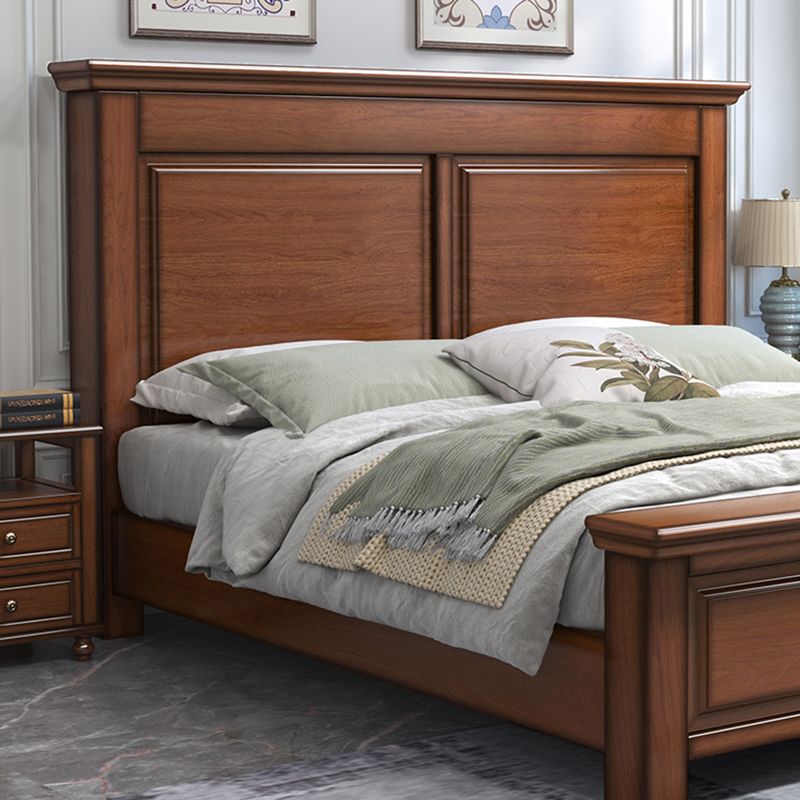 Mid-Century Modern Standard Bed Mahogany Espresso Panel Bed with Headboard Clearhalo 'Bedroom Furniture' 'Beds' 'furn' 'furn_beds' 'Furniture' 1200x1200_5c6f31aa-d715-4b4b-9a67-0ea6b88cb6df