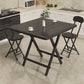 Standard Wooden Top Dining Set with Black Metallic Legs for Dining Furniture Clearhalo 'Dining Room Sets' 'Dining Tables & Seating' 'dining_room_set' 'furn' 'furn_dining_room_set' 'Furniture' 'furniture_dining_room_set' 'Kitchen & Dining Furniture' 'kitchen&dining_furn' 'kitchen' 1200x1200_5c704084-9e6f-4807-a23b-8d92f9ba87c0