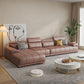 Faux Leather Sofa and Chaise Pillow Top Arm Sewn Pillow Back Seating