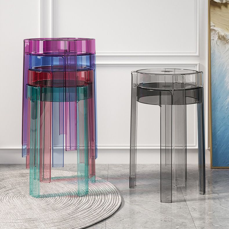 Glam Indoor-Outdoor Acrylic Chair Backless Stacking Side Chair