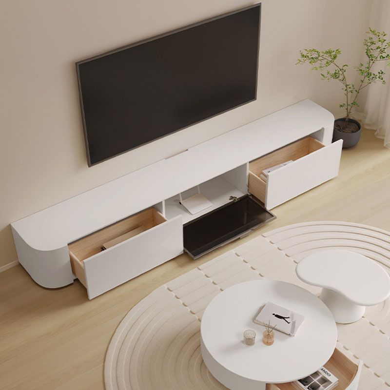 Houten tv-mediastandaard Moderne mediaconsole met lades