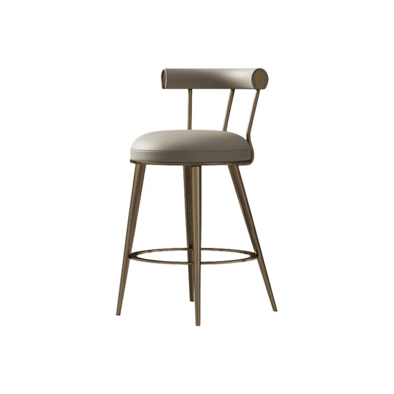 Glam Style Low Back Round Upholstered Bar Stool with Metal Legs Clearhalo 'Bar Furniture' 'Bar Stools' 'bar_stools' 'furn' 'furn_bar_stools' 'Furniture' 'Kitchen & Dining Furniture' 1200x1200_5c7277cb-c320-4bef-b525-de8b039be20d