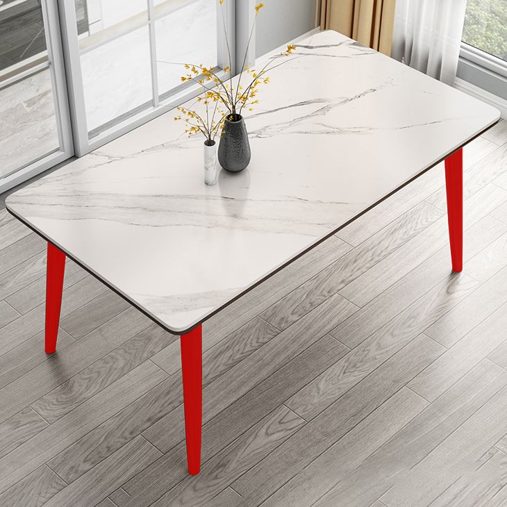 Contemporary Sintered Stone Top Standard Dining Set White for Kitchen Dining Set with 4 Legs Table Clearhalo 'Dining Room Sets' 'Dining Tables & Seating' 'dining_room_set' 'furn' 'furn_dining_room_set' 'Furniture' 'furniture_dining_room_set' 'Kitchen & Dining Furniture' 'kitchen&dining_furn' 'kitchen' 1200x1200_5c72c61d-b849-42ce-a3a7-1bfbe98867bc