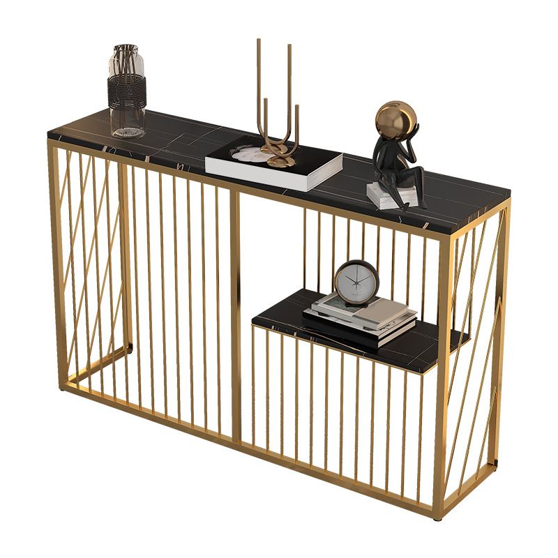 Tavolo da divano di divano console in pietra contemporanea tavolo da estremità resistente alle macchie per la sala