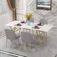 Table de fer et d'ardoise Glam Style Simple Home Living Room Rectangular Dining Table