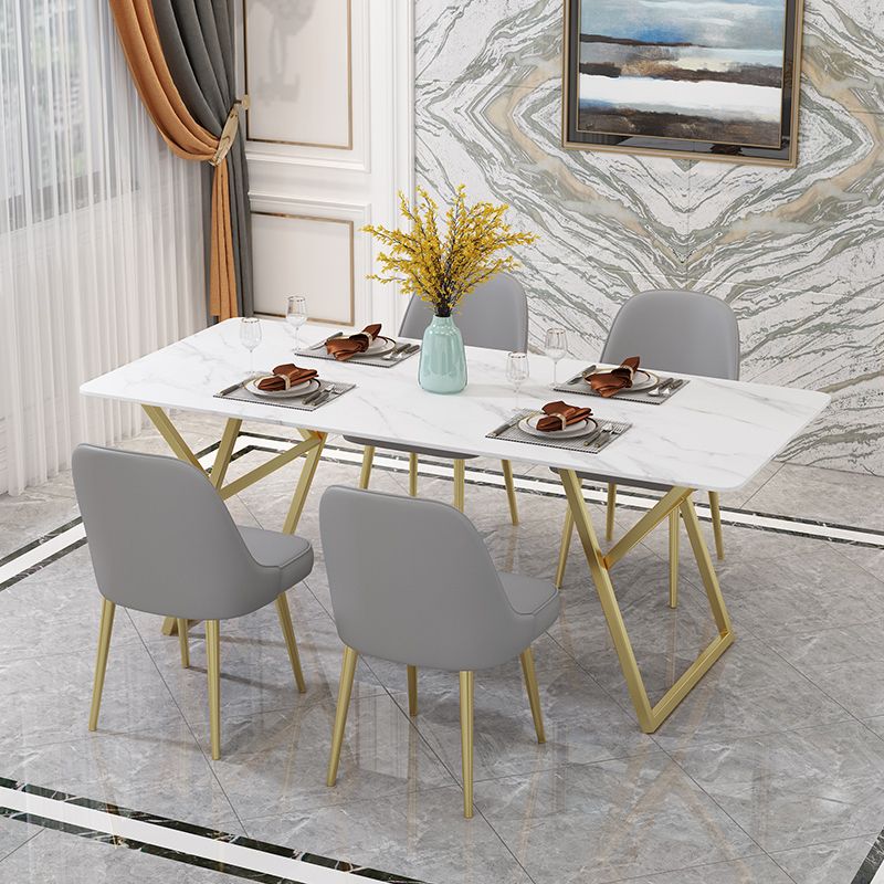 Table de fer et d'ardoise Glam Style Simple Home Living Room Rectangular Dining Table
