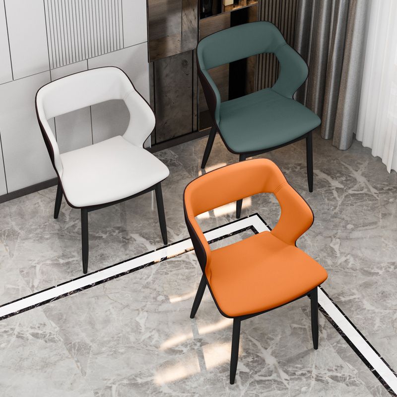 Sedia da pranzo in stile industriale sedia da pranzo senza braccio con gambe di metallo per cucina