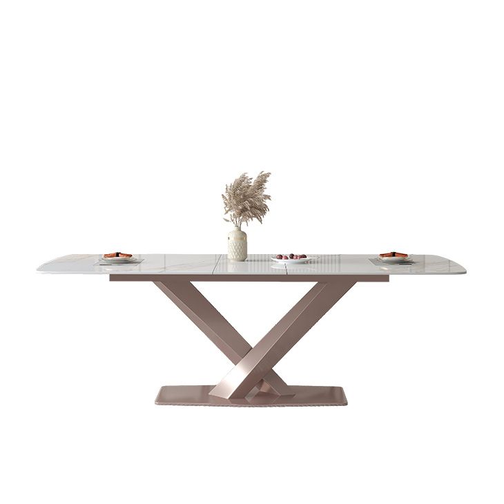 Modern 1/4/5/7 Pieces Silver Dining Table Set with Sintered Stone Top Scalable Dinette Set Clearhalo 'Dining Room Sets' 'Dining Tables & Seating' 'dining_room_set' 'furn' 'furn_dining_room_set' 'Furniture' 'furniture_dining_room_set' 'Kitchen & Dining Furniture' 1200x1200_5c747116-0039-4e07-9f2c-5581c0f04829