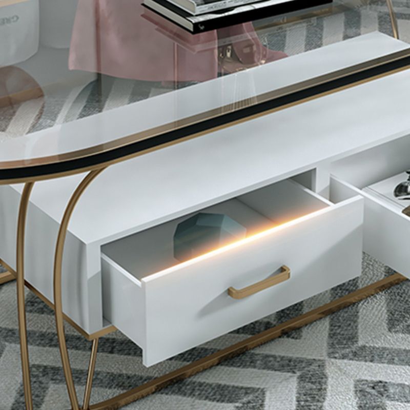 Glam Frame Single Coffee Table Oval Coffee Table with Drawer Clearhalo 'Coffee & Accent Tables' 'Coffee Tables' 'coffee_tables' 'furn' 'furn_coffee_tables' 'Furniture' 'Living Room Furniture' 1200x1200_5c76a160-10ad-42f4-a8e6-8212da57430d