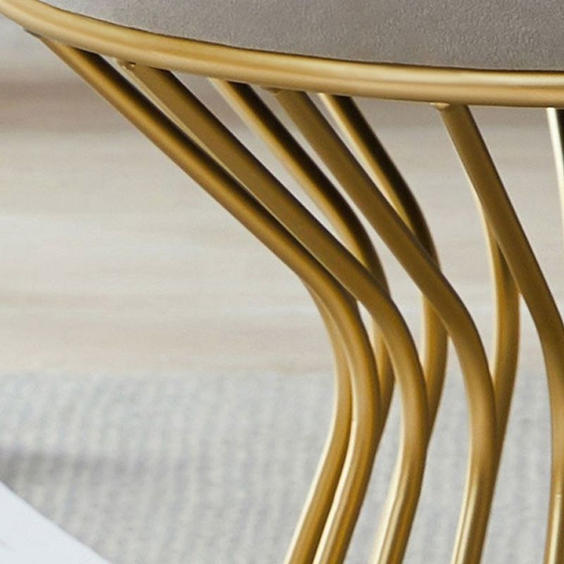 Gorgeous Ottoman Velvet Upholstered Solid Color Metal Frame Round Ottoman Clearhalo 'furn' 'furn_ottomans_poufs' 'Furniture' 'Living Room Furniture' 'Ottomans & Poufs' 'ottomans_poufs' 1200x1200_5c7747ee-a101-4732-998b-787c9ba9f970