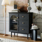 Armadi in stile glam Storage a buffet a buffet in legno con 3-cassetti