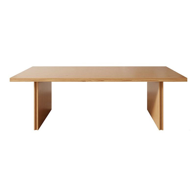 Modern Pine Solid Wood Dinner Table Rectangle Double Pedestal Dining Table Clearhalo 'Dining Tables & Seating' 'Dining Tables' 'dining_table' 'furn' 'furn_dining_table' 'Furniture' 'Kitchen & Dining Furniture' 1200x1200_5c792bc5-a110-4c0e-83b2-58b6f8c2941b