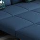 Contemporary Cotton Blend Sleeper Square Arm Sofa Bed in Blue Clearhalo 'furn' 'furn_sofas' 'Furniture' 'Living Room Furniture' 'Sofa' 'sofas' 1200x1200_5c7aa95e-82e1-48e8-890d-82b56a50f053