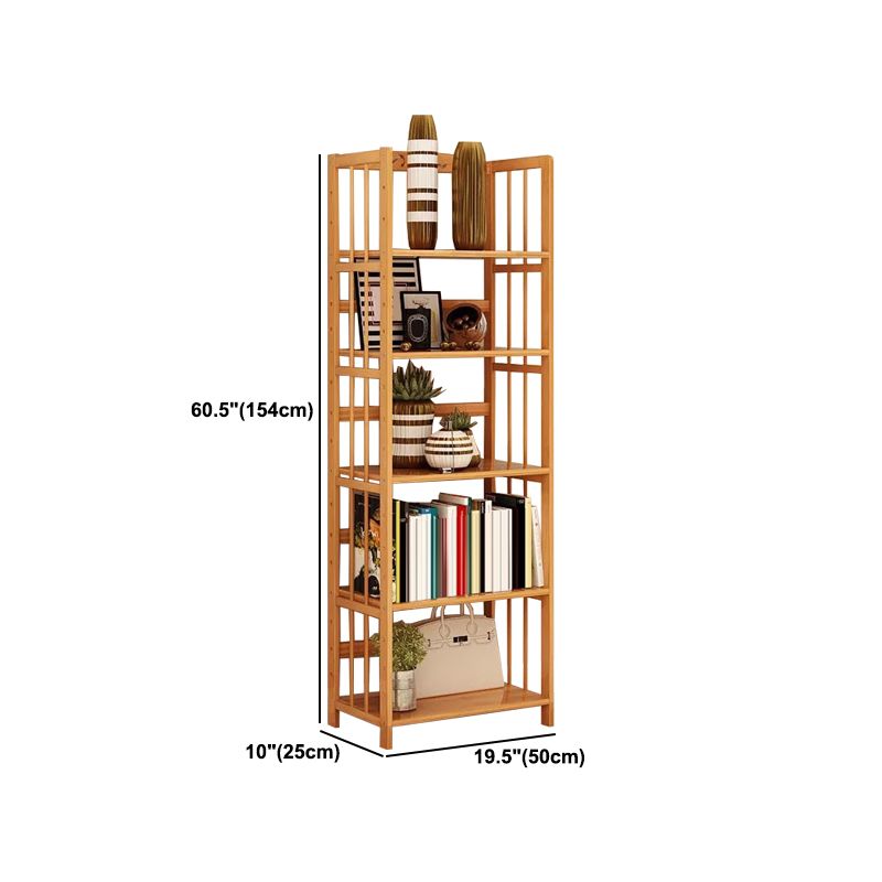 Contemporary Brown Bamboo Shelf Bookcase Open Bookcase for Study Room Clearhalo 'Bookcases' 'furn' 'furn_bookcases' 'Furniture' 'Office Furniture' 1200x1200_5c7b8a70-7325-4cb0-a831-65b068859a2f