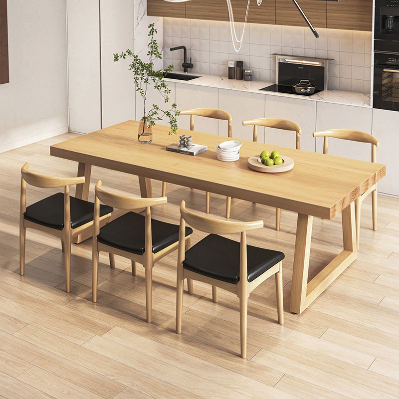 Sled Base Dining Table Contemporary Wood Dining Table for Home Clearhalo 'Dining Tables & Seating' 'Dining Tables' 'dining_table' 'furn' 'furn_dining_table' 'Furniture' 'Kitchen & Dining Furniture' 1200x1200_5c7c9029-c909-40d6-8ba8-0a4400f5f583