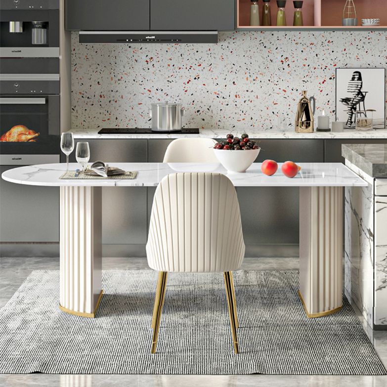 Oval Shape Modern Style Dining Table White Fixed Table with Sintered Stone Clearhalo ' dining_table' 'Dining Tables & Seating' 'Dining Tables' 'furn' 'furn_dining_table' 'Furniture' 'furniture_dining_table' 'Kitchen & Dining Furniture' 'kitchen&dining_furn' 'kitchen' 'kitchen_dining_table' 1200x1200_5c7dec55-3dd1-4bb2-9ef2-6a689e1a7f88