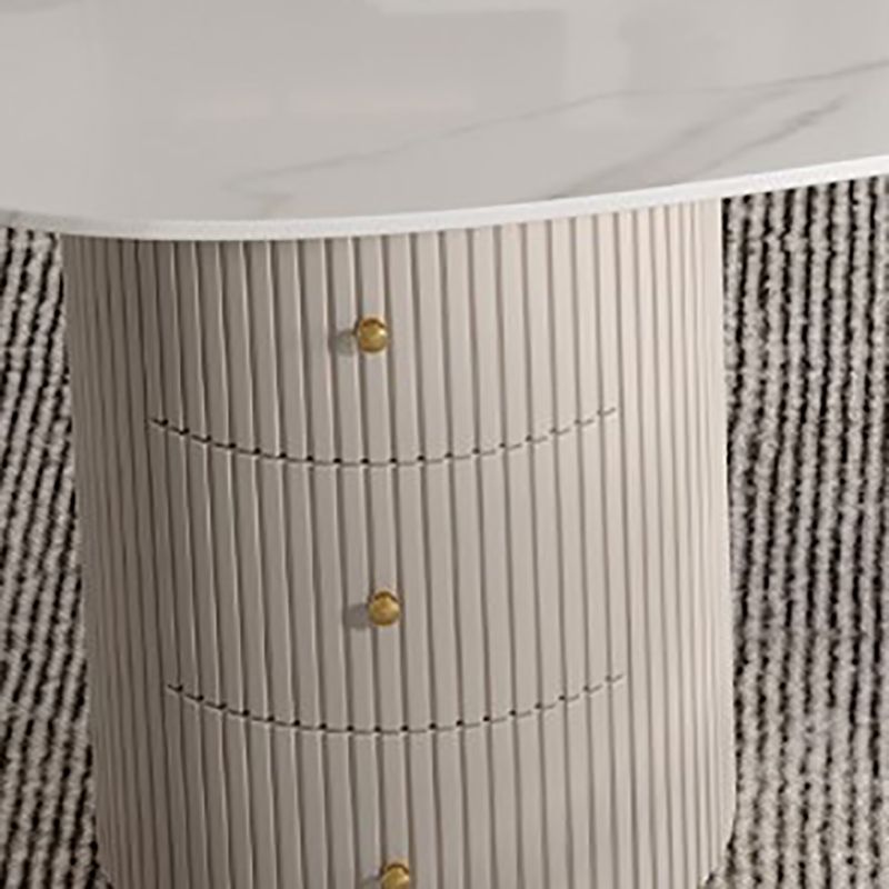 Glam Stone Writing Desk 29.53-inch Tall White Office Desk with Drawers Clearhalo 'furn' 'furn_office_desk' 'Furniture' 'Office Desks' 'Office Furniture' 'office_desk' 1200x1200_5c7eebcb-fe3d-4fbb-9848-80428ec471a1