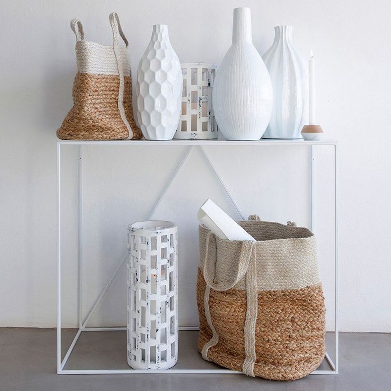 Contemporary Style Console Table Metal Rectangle Accent Table