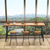 Set di tavoli da bar moderni 1/2/4 pezzi tavolo da bar in legno massiccio di pino e sgabelli senza schienale