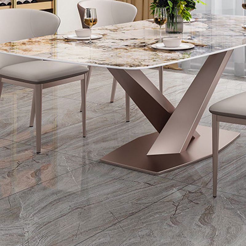 Dining Room Dinner Table Contemporary Dining Table with Pedestal Base Clearhalo 'Dining Tables & Seating' 'Dining Tables' 'dining_table' 'furn' 'furn_dining_table' 'Furniture' 'Kitchen & Dining Furniture' 1200x1200_5c81c6c2-9a43-4c24-bc6d-e6c00d6bc08e