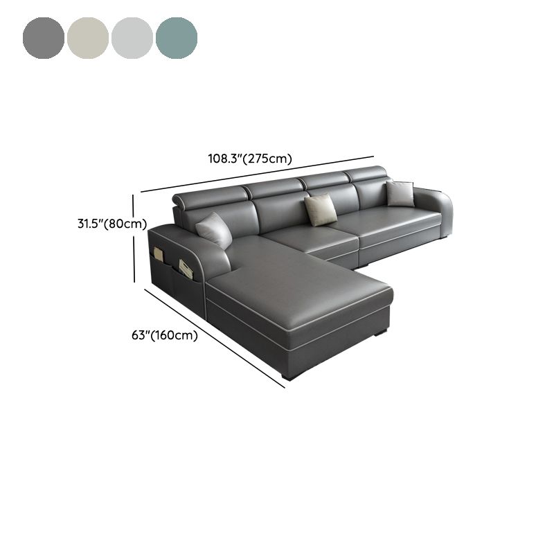 31.49" Tall Sectional Sofa Faux Leather/Linen Modular Sofa with Cushion Back Clearhalo 'furn' 'furn_sectionals' 'Furniture' 'Living Room Furniture' 'Sectionals' 1200x1200_5c81f268-c3f6-4494-b5b1-1ca3ac04d850