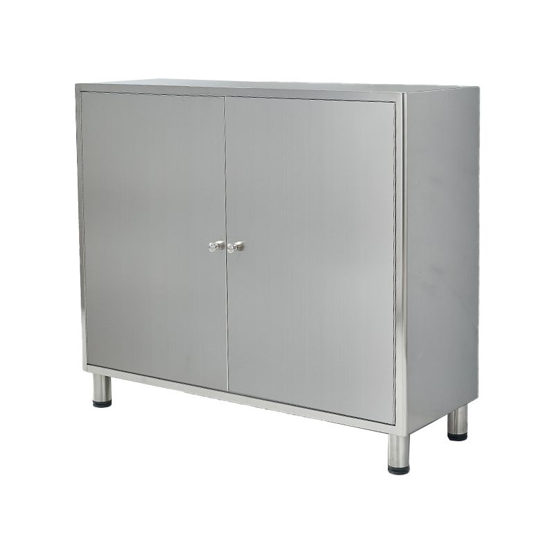 Stainless Steel Sideboard Cabinet Modern Server Cabinet with Storage for kitchen Clearhalo 'buffet_sideboard' 'Buffets & Sideboards' 'furn' 'furn_buffet_sideboard' 'Furniture' 'furniture_buffet_sideboard' 'Kitchen & Dining Furniture' 1200x1200_5c83523f-9fde-4426-9d4c-497d52bb8ace