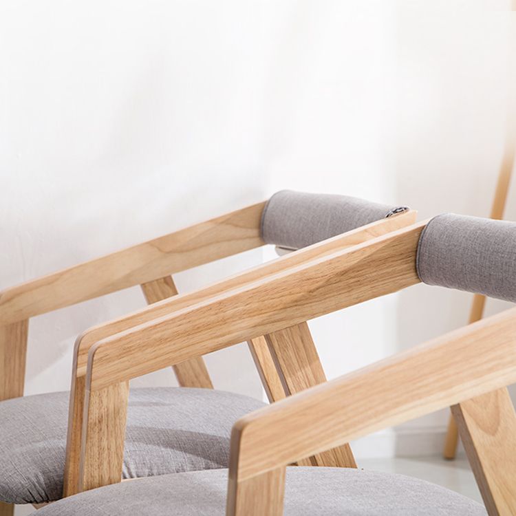 Traditional Solid Wood Dining Chair Linen Single Dining Arm Chair for Restaurant Clearhalo ' kitchen&dining_furn' 'Dining Chairs' 'Dining Tables & Seating' 'dining_chair' 'furn' 'furn_dining_chair' 'Furniture' 'furniture_dining_chair' 'Kitchen & Dining Furniture' 'kitchen' 1200x1200_5c836d3e-2ae3-4eee-bd12-864fa9457f2d