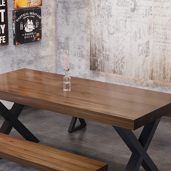 Industrial Solid Wood Dinner Room Kitchen Table Rectangle Sled Base Table for Dining Room Clearhalo ' dining_table' 'Dining Tables & Seating' 'Dining Tables' 'furn' 'furn_dining_table' 'Furniture' 'furniture_dining_table' 'Kitchen & Dining Furniture' 'kitchen&dining_furn' 'kitchen' 'kitchen_dining_table' 1200x1200_5c86c887-3596-480c-b6cd-3bf7c2414c4e