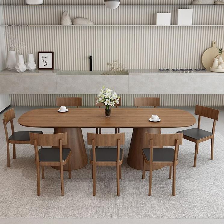 Pine Solid Wood Dinner Table Contemporary Style Brown Dining Table for Home Kitchen Dinner Clearhalo 'Dining Tables & Seating' 'Dining Tables' 'dining_table' 'furn' 'furn_dining_table' 'Furniture' 'Kitchen & Dining Furniture' 1200x1200_5c877737-4d38-4dd6-926d-290422adb4ea