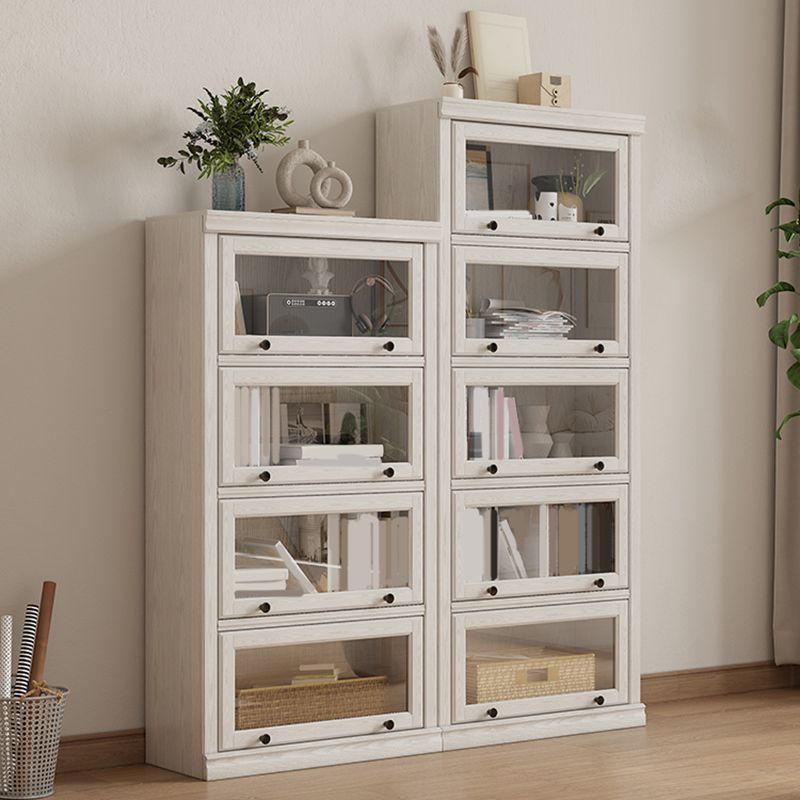 Contemporary Engineered Wood Bookcase White Standard Shelf with Doors Clearhalo 'Bookcases' 'furn' 'furn_bookcases' 'Furniture' 'Office Furniture' 1200x1200_5c877b41-8092-461b-9661-e91fd644c417