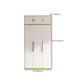 Contemporary Freestanding Wardrobe Engineered Wood White Wardrobe
