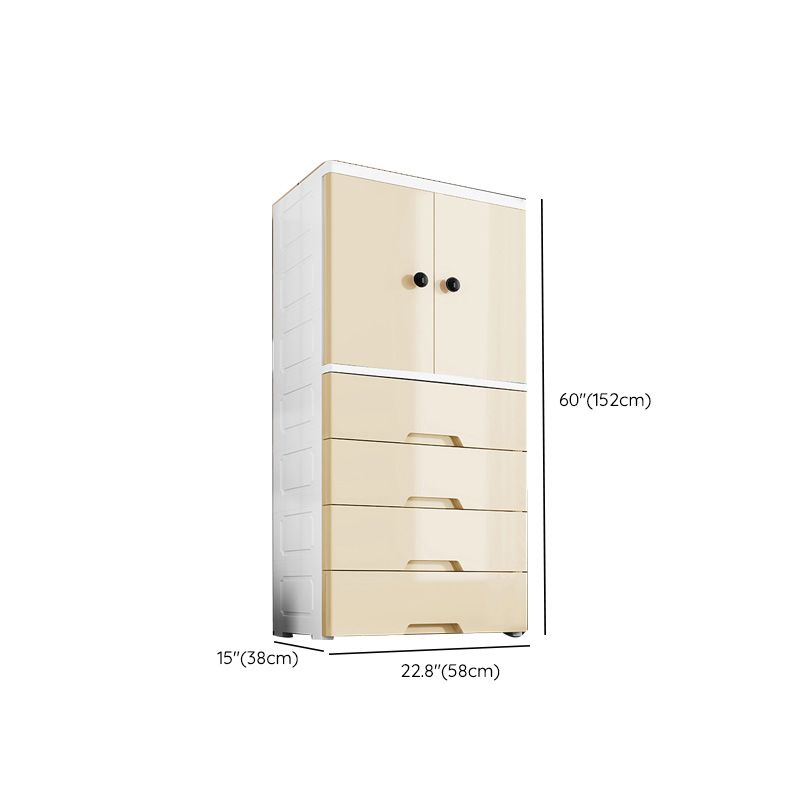 Armoire en plastique Style Teen Style Simple Rectangular Bedroom Armorage de garde-robe