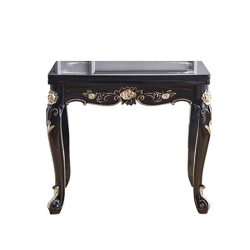 Glam Foldable Rectangle Dining Table Glass Tabletop with Wood Legs Clearhalo 'Dining Tables & Seating' 'Dining Tables' 'dining_table' 'furn' 'furn_dining_table' 'Furniture' 'Kitchen & Dining Furniture' 1200x1200_5c882ef5-aed9-48ae-9977-14d79822f44c