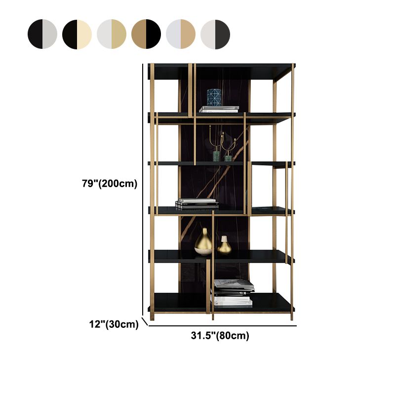 11.81"W 78.74"H Bookcase Glam Style Open Back Bookshelf for Study Room Home Office Clearhalo 'Bookcases' 'furn' 'furn_bookcases' 'Furniture' 'furniture_bookcases' 'kitchen' 'kitchen_bookcases' 'Living Room Furniture' 'Office Furniture' 1200x1200_5c886e56-f65a-4e95-a4f4-c9931eb14ef1