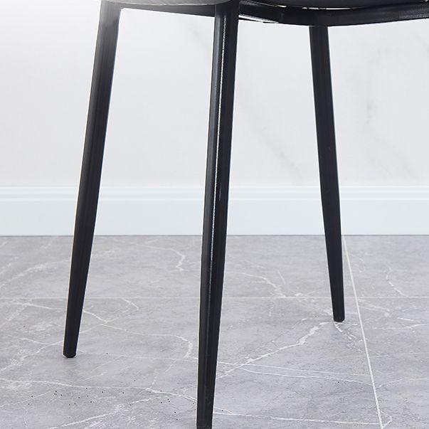 Contemporary Metal Dining Armless Chairs PU Leather Dining Chairs (Set of 2) Clearhalo ' kitchen&dining_furn' 'Dining Chairs' 'Dining Tables & Seating' 'dining_chair' 'furn' 'furn_dining_chair' 'Furniture' 'furniture_dining_chair' 'Kitchen & Dining Furniture' 'kitchen' 1200x1200_5c8887f0-5fc5-4077-a137-cfa941402e15