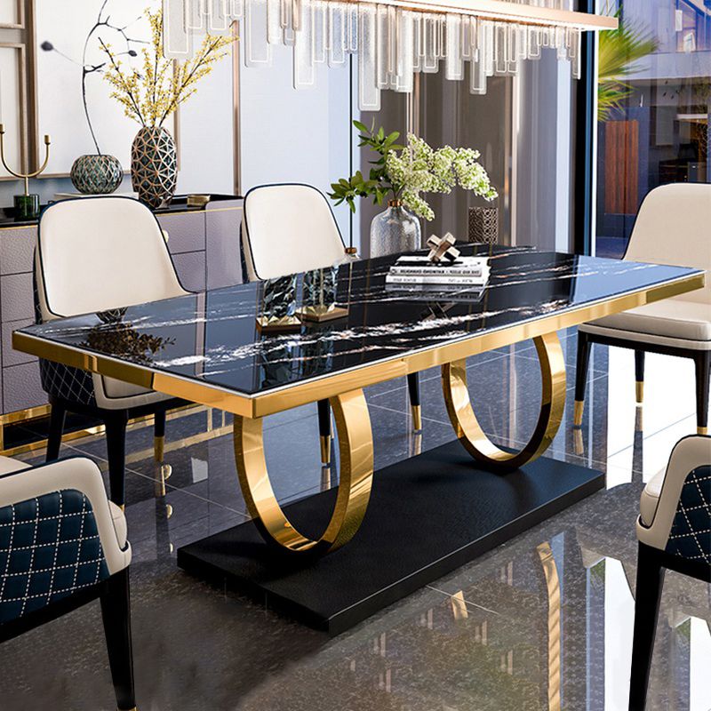Rectangle Traditional Luxury Dining Table Sintered Stone Table with Trestle Base for Dining Room Clearhalo ' dining_table' 'Dining Tables & Seating' 'Dining Tables' 'furn' 'furn_dining_table' 'Furniture' 'furniture_dining_table' 'Kitchen & Dining Furniture' 'kitchen&dining_furn' 'kitchen' 'kitchen_dining_table' 1200x1200_5c8b1eb9-8855-42ec-bf58-e7a9627e5d0d