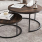 Table basse contemporaine Table de cocktail ronde en bois massif