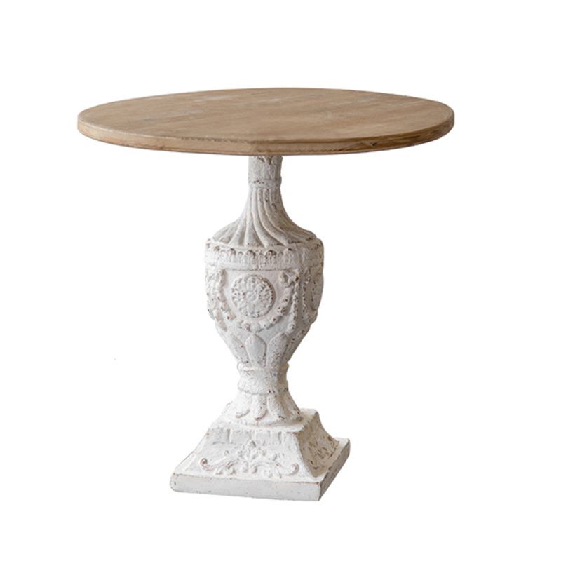 French Country Style Cocktail Table Solid Wood with White/black Metal Base Coffee Table Clearhalo 'Coffee & Accent Tables' 'End & Side Tables' 'end_side_table' 'end_side_tables' 'furn' 'furn_end_side_tables' 'Furniture' 'furniture_end_side_table' 'Living Room Furniture' 1200x1200_5c8c4335-ebae-48f8-9961-6d85565cafb3