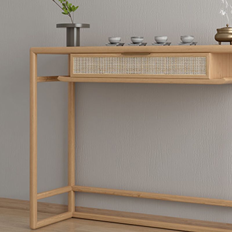 Mesa de consola contemporánea de forma rectángulo Table de sofá de consola de cenizas naturales/marrones